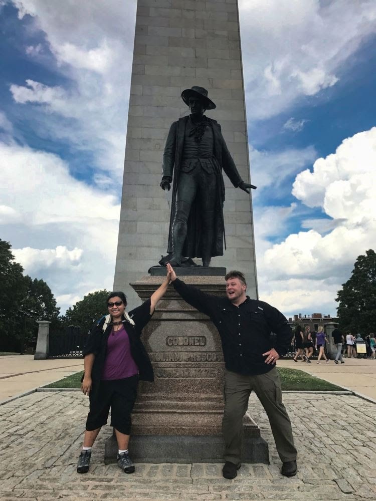 Bunker Hill Monument in Boston, Massachusetts, USA, 2017